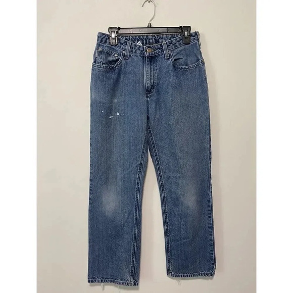 Carhartt Women’s Straight Leg Denim Jeans Size 8x30 Flawed Workwear Carpenter - Picture 1 of 9